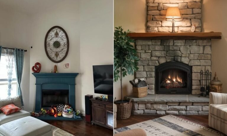 How to Decorate a Small Living Room with a Corner Fireplace