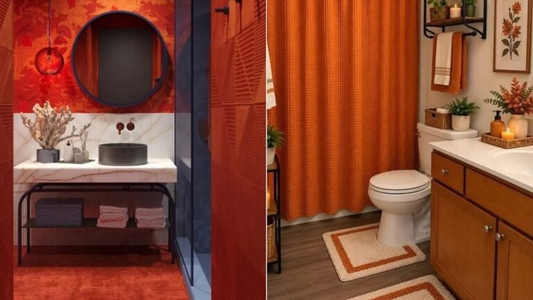 24 Orange Bathroom Ideas
